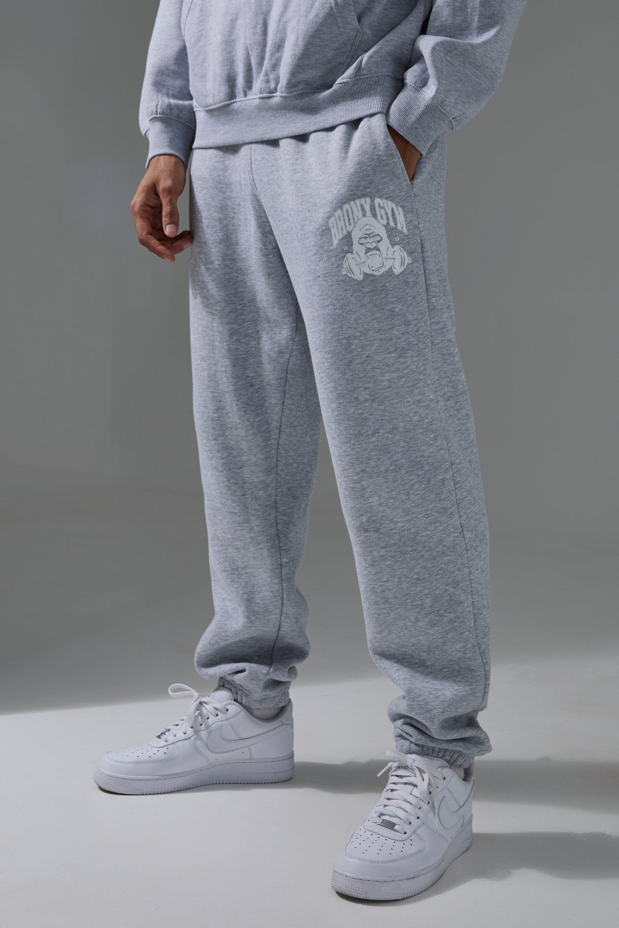 Mens Grey Man Active Bronx Gym Oversized Jogger, Grey